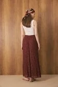 A Kesim Dantel Etek Bordo - 4
