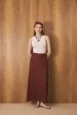 A Kesim Dantel Etek Bordo - 3