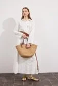 Aluna Tote Hasır Çanta Camel - 2