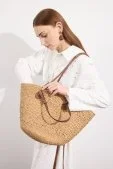 Aluna Tote Hasır Çanta Camel - 3