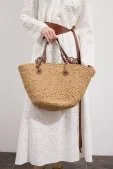 Aluna Tote Hasır Çanta Camel - 4