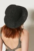 Basic Örgü Bucket Hasır Şapka Siyah - 1