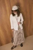 Belden Oturtmalı Premium Blazer Ceket Beyaz - 1
