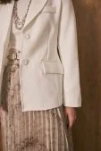 Belden Oturtmalı Premium Blazer Ceket Beyaz - 2