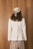 Belden Oturtmalı Premium Blazer Ceket Beyaz - 4