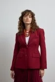 Belden Oturtmalı Premium Blazer Ceket Bordo - 1