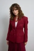 Belden Oturtmalı Premium Blazer Ceket Bordo - 3