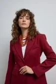 Belden Oturtmalı Premium Blazer Ceket Bordo - 5