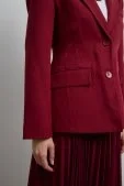 Belden Oturtmalı Premium Blazer Ceket Bordo - 6