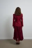 Belden Oturtmalı Premium Blazer Ceket Bordo - 8