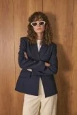 Belden Oturtmalı Premium Blazer Ceket Lacivert - 1
