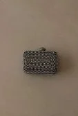 Brightness Taşlı Clutch Çanta Parlak Taşlı Siyah - 3