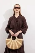 Coco Shell Hasır Çanta Camel - 1