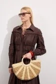 Coco Shell Hasır Çanta Camel - 5
