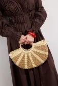 Coco Shell Hasır Çanta Camel - 6