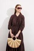 Coco Shell Hasır Çanta Camel - 3