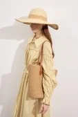 Dikişli Hasır Şapka Camel - 1