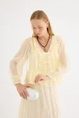 Fırfırlı Kimono Bluz Soft Sarı Soft Sarı