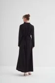 Gül Detaylı Zarif Elbise Siyah - 9