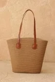 Hasır Tote Çanta Camel - 1