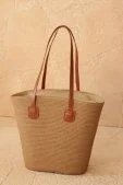 Hasır Tote Çanta Camel - 2