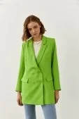 Kruvaze Oversize Blazer ceket Yeşil - 3