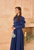 Lady Taşlı Elbise Saks Mavisi - 6
