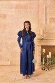 Lady Taşlı Elbise Saks Mavisi - 1
