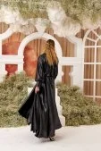 Milena Işıltılı Saten Abiye Elbise Siyah - 5