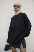 Ola Oversize Kazak Siyah Siyah