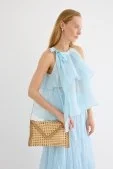 Omuzdan Bağlamalı Princess Bluz Soft Mavi Soft Mavi