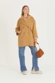Oversize Kısa Kaşe Kaban Camel - 6