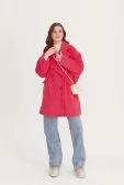 Oversize Kısa Kaşe Kaban Fuşya - 20