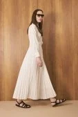 Pilili Poplin Elbise Beyaz - 2