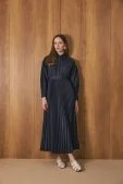 Pilili Poplin Elbise Lacivert - 1