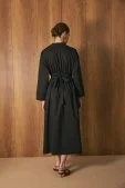 Poplin Trenç Elbise Siyah - 6