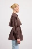 Poplin Trenç Gömlek Acı Kahve - 4