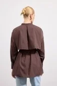 Poplin Trenç Gömlek Acı Kahve - 5