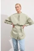 Poplin Trenç Gömlek Çağla Yeşili - 5