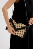Sole Hasır Clutch Çanta Siyah Siyah