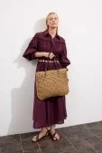 Solea Hasır Çanta Camel - 2