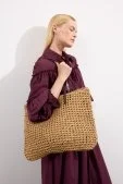 Solea Hasır Çanta Camel - 6