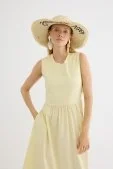Summer Nakışlı Hasır Şapka Bej Bej