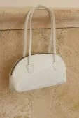 Uzun Saplı Baget Çanta Beyaz - 4