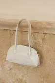 Uzun Saplı Baget Çanta Beyaz - 3