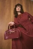 Vintage Baget Çanta Bordo - 3