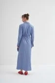 Yandan Düğümlü Anvelop Elbise Açık Mavi - 5