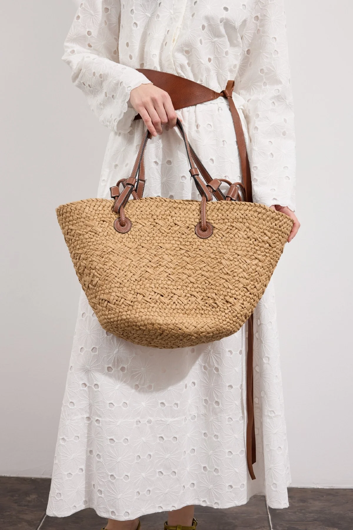 Aluna Tote Hasır Çanta Camel - 4