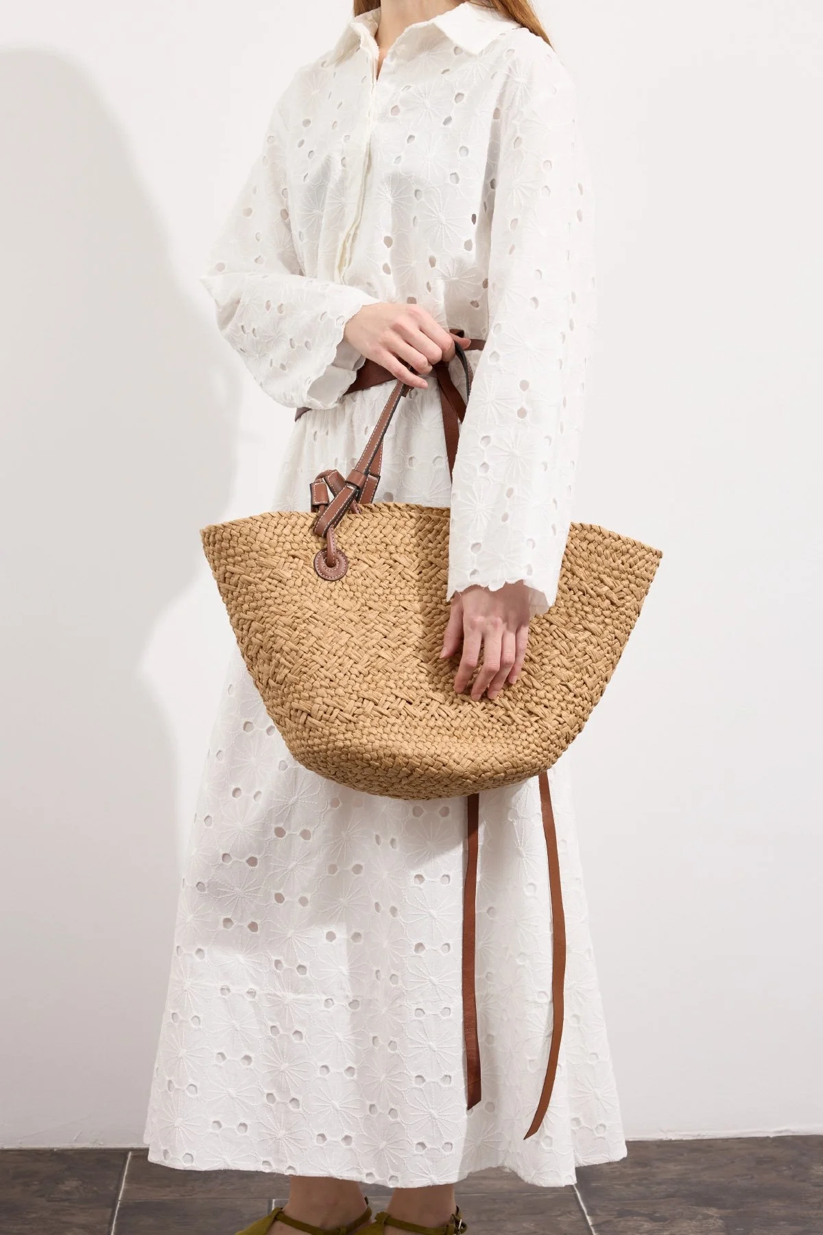 Aluna Tote Hasır Çanta Camel - 5