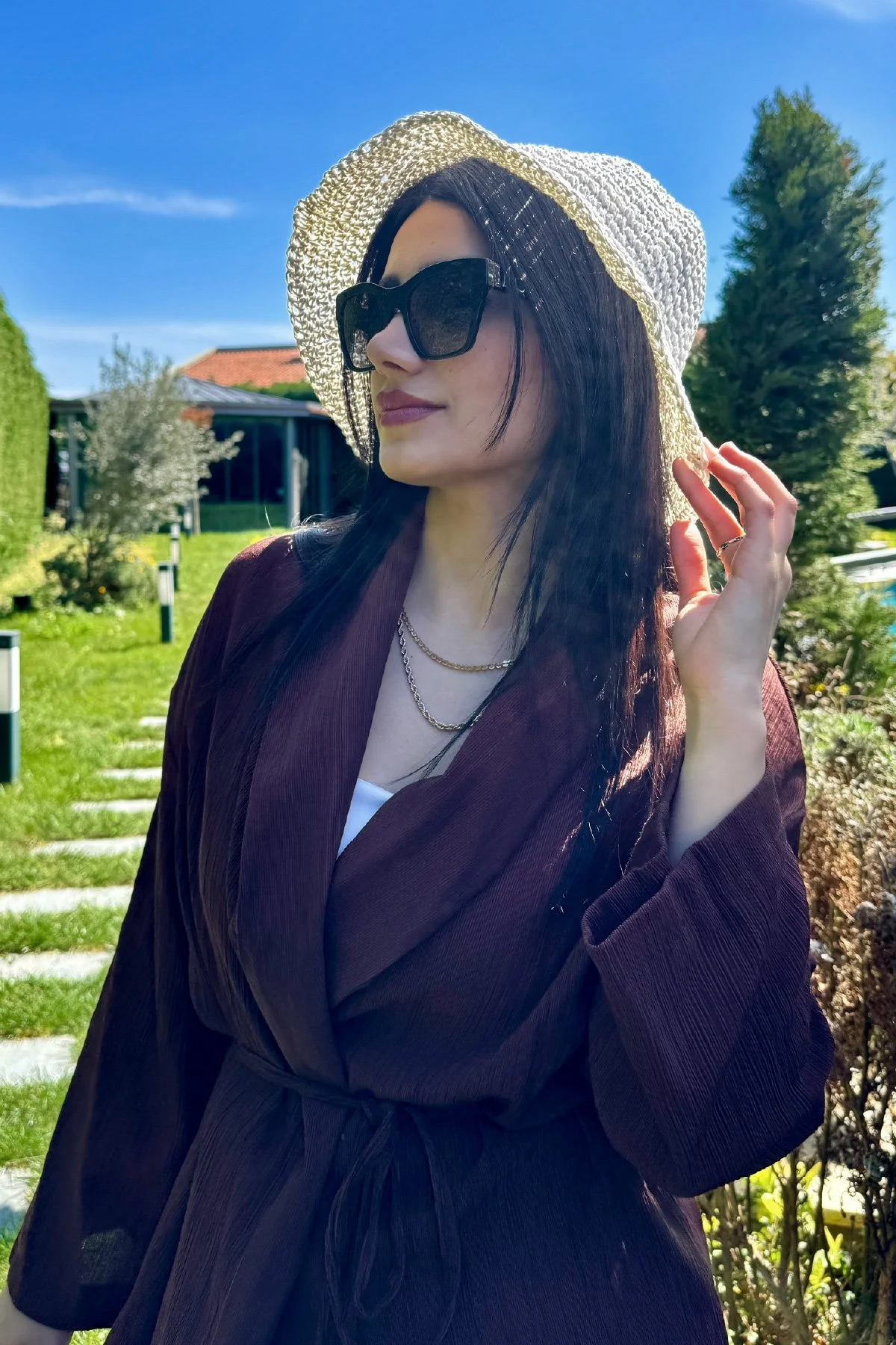 Basic Örgü Bucket Hasır Şapka Bej - 2